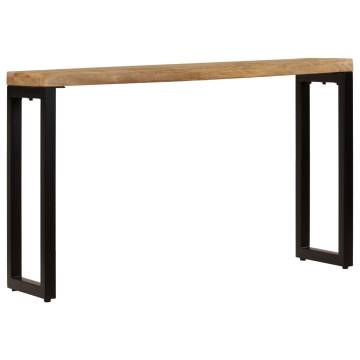 Stylish Console Table 120x35x76 cm - Solid Mango Wood & Steel