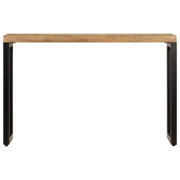 Stylish Console Table 120x35x76 cm - Solid Mango Wood & Steel