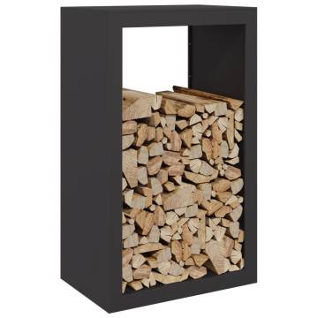 Firewood Rack Black 60x40x100 cm Steel - Durable & Stylish