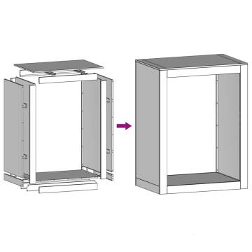 Durable Firewood Rack 60x40x80 cm - Galvanised Steel