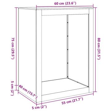 Durable Firewood Rack 60x40x80 cm - Galvanised Steel