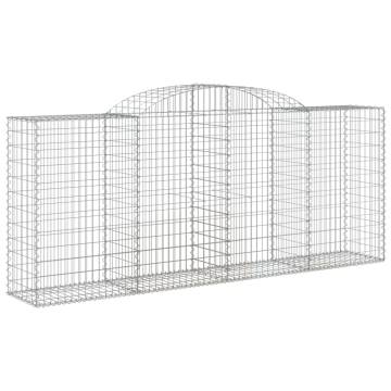 Arched Gabion Baskets - 17 pcs Galvanised Iron | HipoMarket