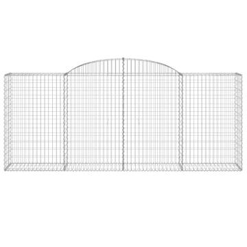 Arched Gabion Baskets - 17 pcs Galvanised Iron | HipoMarket