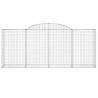 Arched Gabion Baskets - 17 pcs Galvanised Iron | HipoMarket