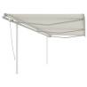 Manual Retractable Awning with Posts 6x3 m Cream Colour cream Size 6 x 3 m Quantity in Package 1 