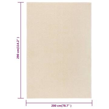 Elegant Cream Short Pile Rug 200x290 cm - Hipomarket