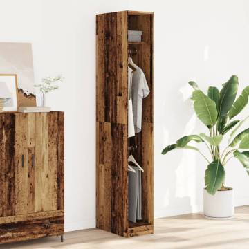 Stylish Old Wood Wardrobe 30x50x200 cm | Hipomarket UK