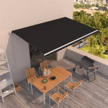 Manual Retractable Awning 500x350 cm - Anthracite | HipoMarket