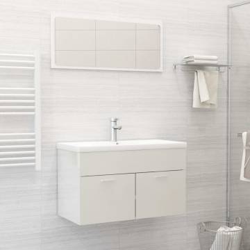 High Gloss White Bathroom Furniture Set - Stylish & Convenient