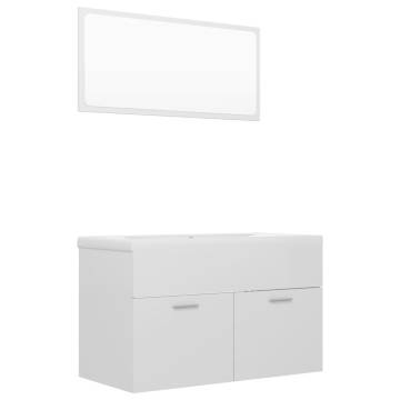 High Gloss White Bathroom Furniture Set - Stylish & Convenient