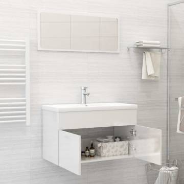 High Gloss White Bathroom Furniture Set - Stylish & Convenient