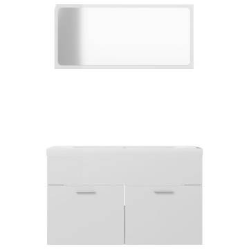 High Gloss White Bathroom Furniture Set - Stylish & Convenient