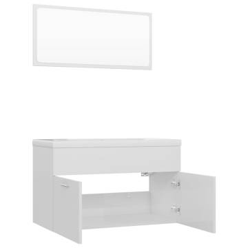 High Gloss White Bathroom Furniture Set - Stylish & Convenient