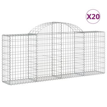 Arched Gabion Baskets - 20 pcs Galvanised Iron | HipoMarket