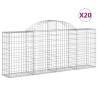 Arched Gabion Baskets - 20 pcs Galvanised Iron | HipoMarket