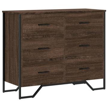 Elegant Brown Oak Chest of Drawers - 91x35.5x74.5 cm