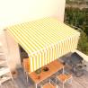 Manual Retractable Awning with Blind 4x3m Yellow&White Colour yellow and white Size 4 x 3 m Quantity in Package 1 