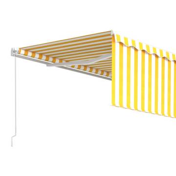 Manual Retractable Awning 4x3m Yellow&White | HipoMarket