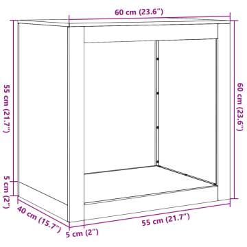 Firewood Rack 60x40x60 cm - Galvanised Steel Storage Solution