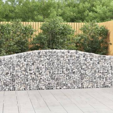 Arched Gabion Baskets - 10 pcs | Galvanised Iron Garden Barriers