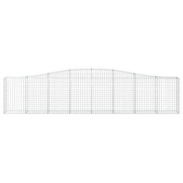 Arched Gabion Baskets - 10 pcs | Galvanised Iron Garden Barriers