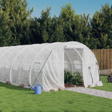 Spacious White Greenhouse with Steel Frame - 48 m²