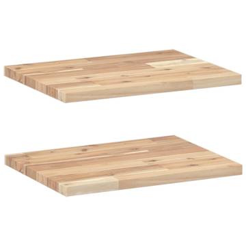 Floating Shelves 2 pcs | Untreated Solid Acacia Wood