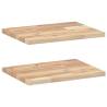 Floating Shelves 2 pcs | Untreated Solid Acacia Wood