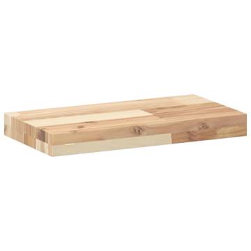 Untreated Solid Wood Acacia Floating Shelf - 60x20 cm