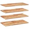 Floating Acacia Wood Shelves - 4 pcs | Stylish Storage Solutions