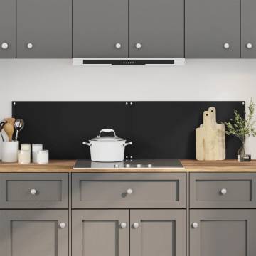 Stylish Black Kitchen Backsplashes - 2 pcs Tempered Glass 80x50 cm