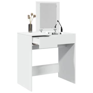 White Dressing Table with Mirror - 73x46.5x120 cm