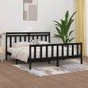 Bed Frame Black Solid Wood Pine 180x200 cm Super King Size Colour black Size 180 x 200 cm 