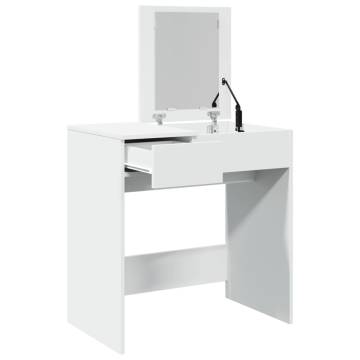 White Dressing Table with Mirror - 73x46.5x120 cm