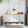 Untreated Solid Wood Bathroom Countertop 140x60 cm - Hipomarket