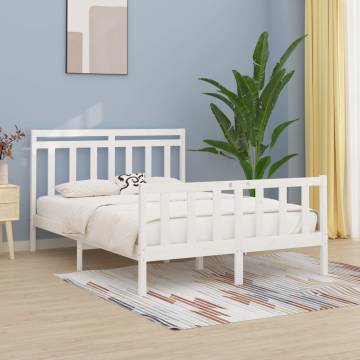 White Solid Wood Pine Bed Frame 120x200 cm | HIPO Market