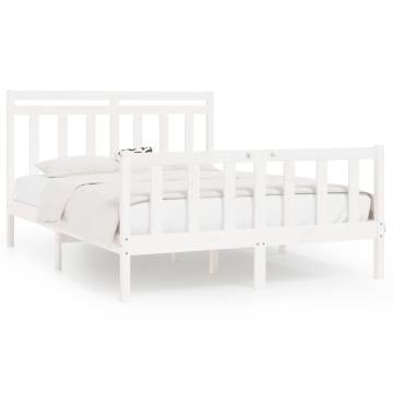 White Solid Wood Pine Bed Frame 120x200 cm | HIPO Market