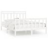 White Solid Wood Pine Bed Frame 120x200 cm | HIPO Market