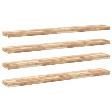 Floating Shelves - 4 pcs Solid Acacia Wood | Hipomarket UK