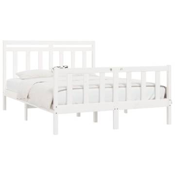 White Solid Wood Pine Bed Frame 120x200 cm | HIPO Market