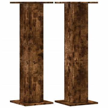 Speaker Stands 2 pcs Smoked Oak - Stylish & Durable Design