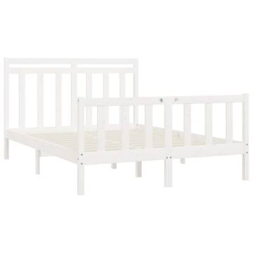 White Solid Wood Pine Bed Frame 120x200 cm | HIPO Market