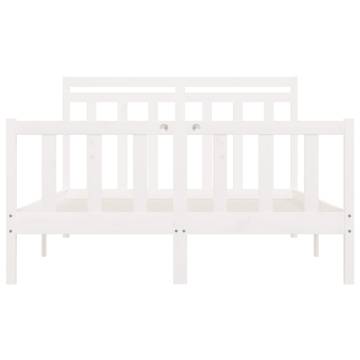 White Solid Wood Pine Bed Frame 120x200 cm | HIPO Market