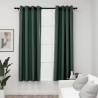 Linen-Look Blackout Curtains with Grommets 2pcs Green 140x175cm Colour green Size 140 x 175 cm Quantity in Package 2 