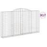 Arched Gabion Baskets - 17 pcs Galvanised Iron | HipoMarket