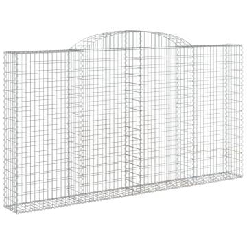 Arched Gabion Baskets - 17 pcs Galvanised Iron | HipoMarket