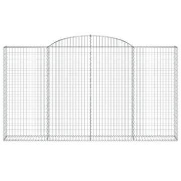 Arched Gabion Baskets - 17 pcs Galvanised Iron | HipoMarket