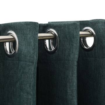 Linen-Look Blackout Curtains Green 140x175cm - 2pcs