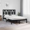 Bed Frame Black Solid Wood Pine 120x190 cm Small Double Colour black Size 120 x 190 cm 