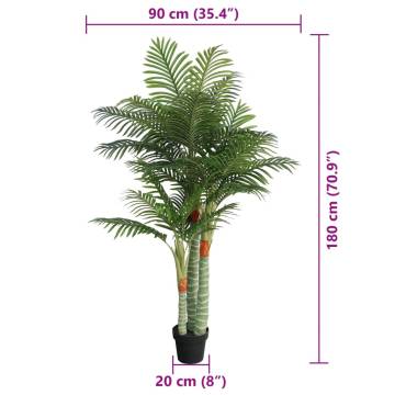 Artificial Palm Tree with 3 Trunks - 180 cm Green Decor